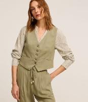 Colete em Viscolinho com Fechamento por Botões Contrastantes - 2