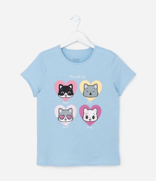Camiseta Infantil com Estampa Gatinhos - Tam 5 a 14 Anos - 1