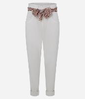 Calça Mom em Jeans com Lenço Estampado Animal Print - 1