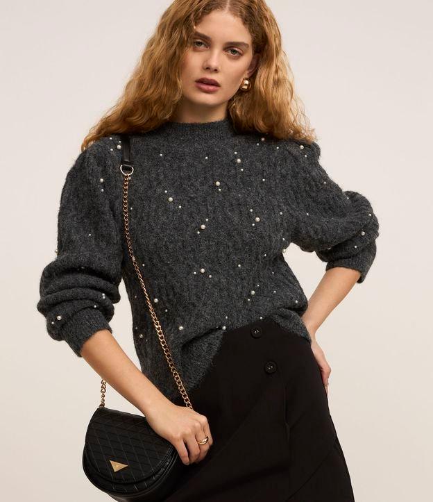 Blusão em Tricô Texturizado com Pérolas - 2