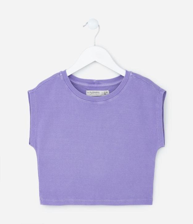 Camiseta Cropped Infantil em Ribana sem Cava - Tam 5 a 14 Anos - 1