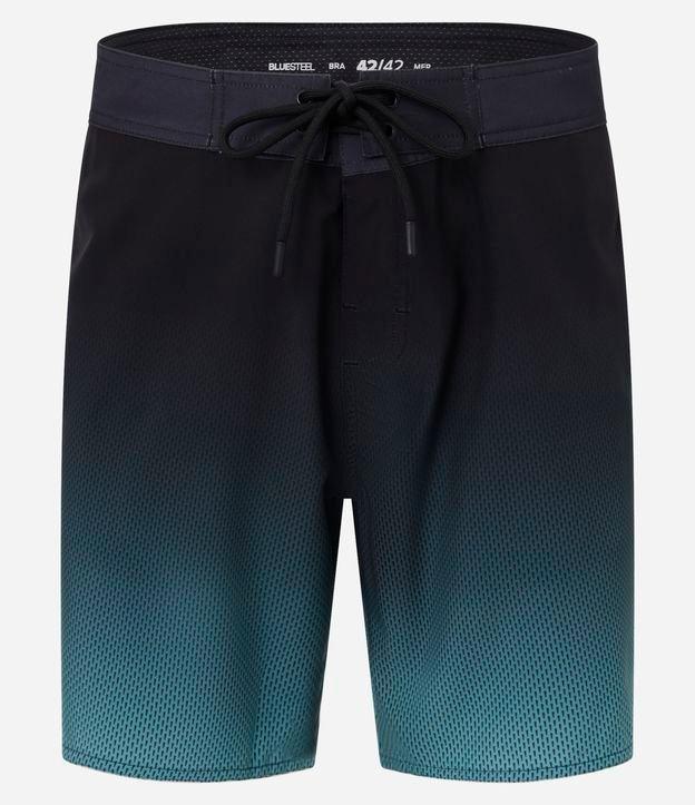 Bermuda em Microfibra com Cós Fixo e Estampa Degrade - 1