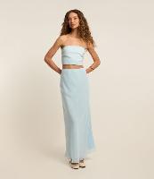 Saia Long Midi em Chiffon Reta - 1
