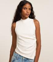 Blusa em Ponto Roma com Golinha Alta e Barra Assimétrica - 2