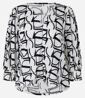 Blusa Manga 3/4 em Microfibra com Estampa Geométrica - 1