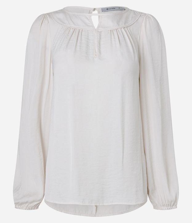Blusa Acetinada com Detalhe de Gota Frontal - 1