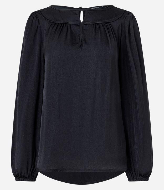 Blusa Acetinada com Detalhe de Gota Frontal - 1