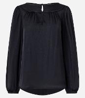 Blusa Acetinada com Detalhe de Gota Frontal - 1