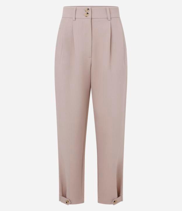 Calça Cenoura de Alfaiataria com Detalhe na Barra e Botões no Cós - 1