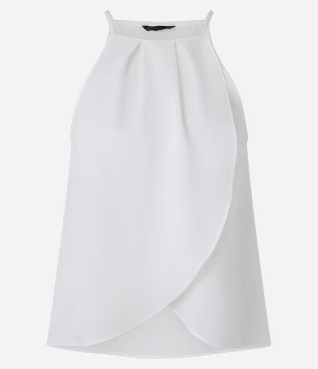 Blusa Sem Manga em Crepe com Gola Halter e Frontal Transpassada - 2