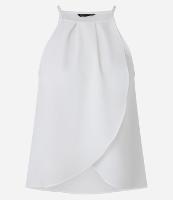 Blusa Sem Manga em Crepe com Gola Halter e Frontal Transpassada - 2