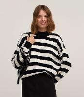 Suéter em Chenille Listrado com Golinha Alta - 2