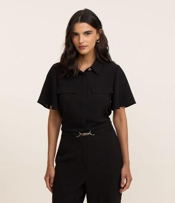 Camisa com Efeito Airflow e Vista Oculta