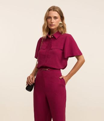 Camisa com Efeito Airflow e Vista Oculta