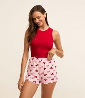 Pijama Short Doll em Ribana com Estampa Chapéu de Cowboy - 2