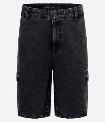 Bermuda Baggy Cargo em Jeans