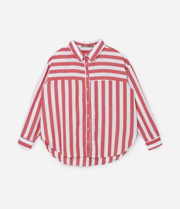 Camisa em Tricoline Listrada Curve & Plus Size - 1
