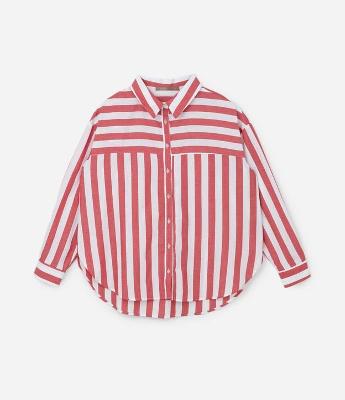 Camisa em Tricoline Listrada Curve & Plus Size