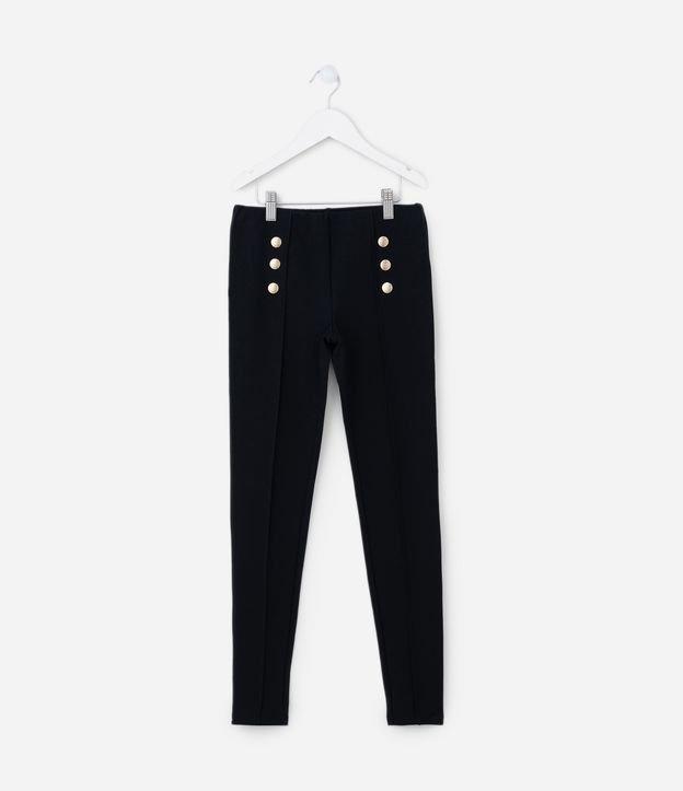 Calça Infantil em Ponto Roma com Detalhes de Botões - Tam 5 a 14 Anos - 1