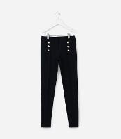 Calça Infantil em Ponto Roma com Detalhes de Botões - Tam 5 a 14 Anos - 1
