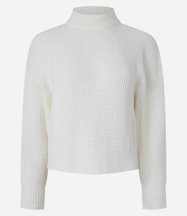 Suéter em Tricô Mescla com Cava Deslocada - 1