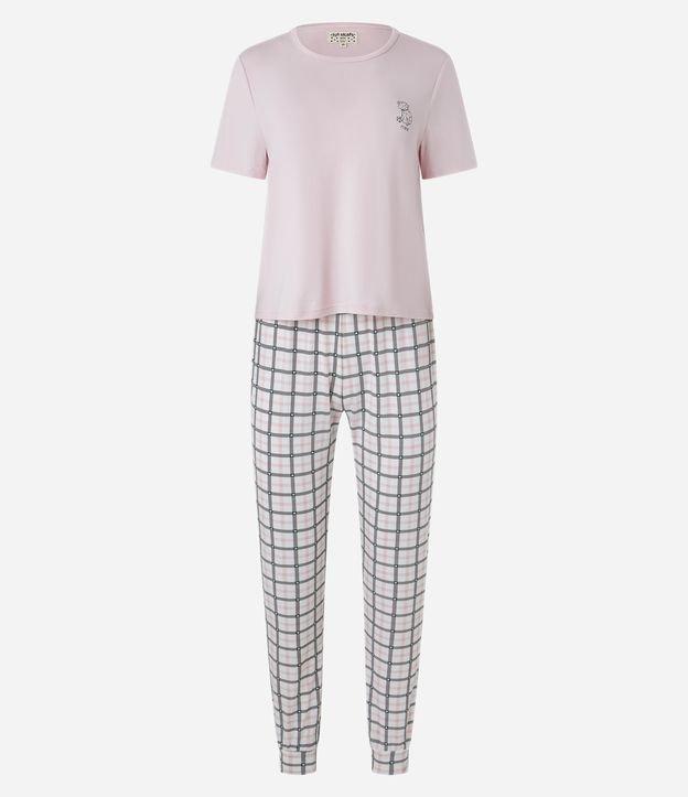 Pijama Longo com Estampa Xadrez - 1