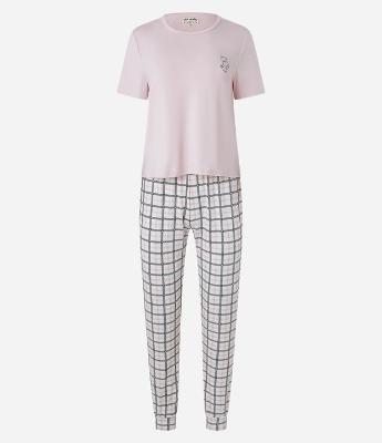 Pijama Longo com Estampa Xadrez