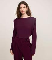 Blusa em Crepe com Recorte na Cava e Manga Longa - 2