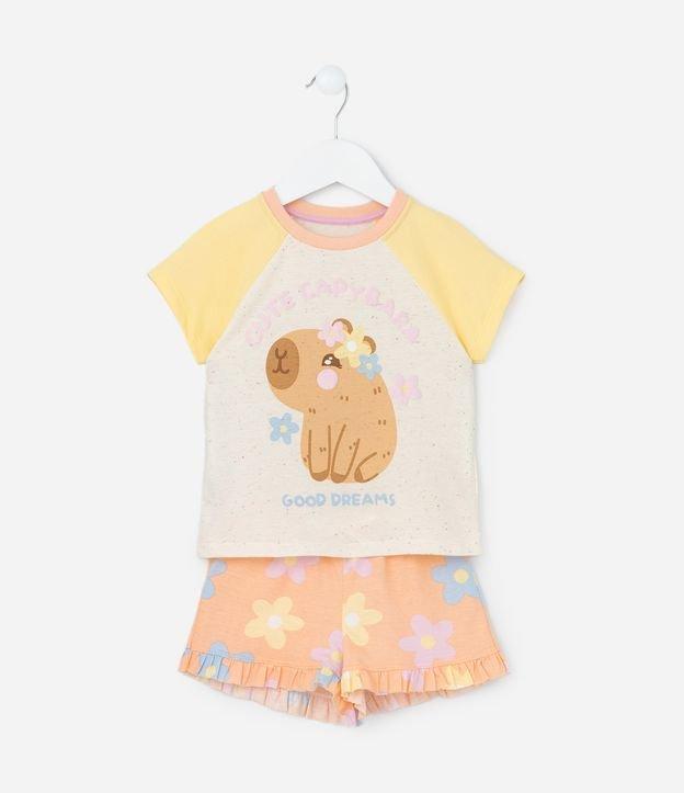 Pijama Curto Infantil Estampado de Capivarinha - Tam 2 a 6 anos - 1