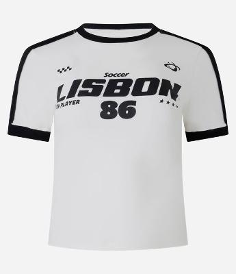 Blusa Baby Tee em Algodão com Estampa Lisbon 86