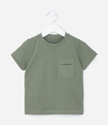 Camiseta Infantil com Bolsinho - Tam 1 a 5 Anos