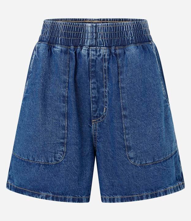 Short Runner em Jeans com Bolsos Grandes - 1