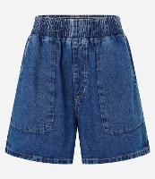 Short Runner em Jeans com Bolsos Grandes - 1