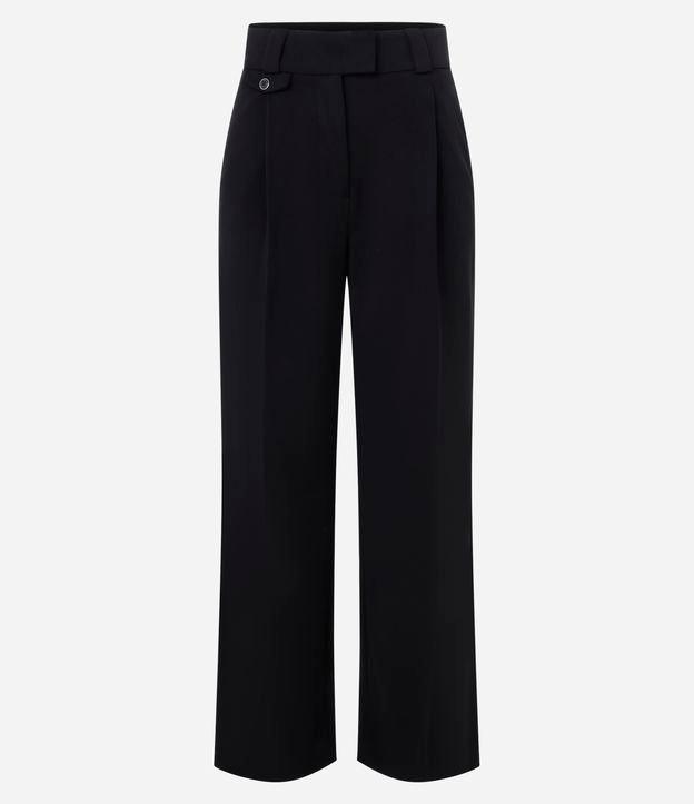 Calça Wide Alfaiataria em Crepe com Detalhe de Lapela - 1