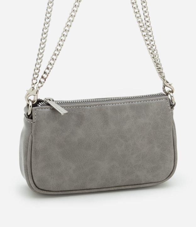 Bolsa Baguete Pequena em PU Glossy com Alças Removíveis - 1