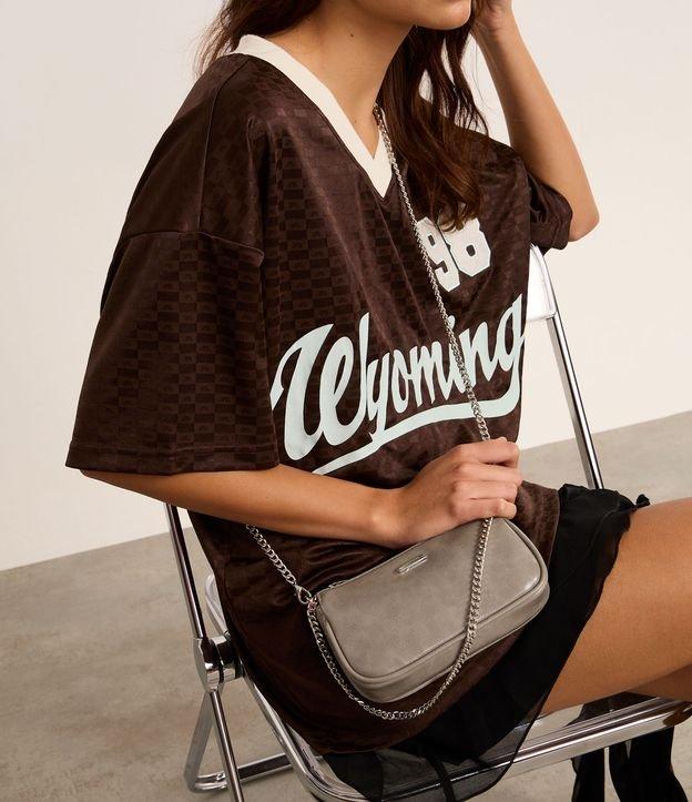 Bolsa Baguete Pequena em PU Glossy com Alças Removíveis - 2