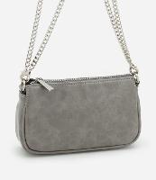 Bolsa Baguete Pequena em PU Glossy com Alças Removíveis - 1