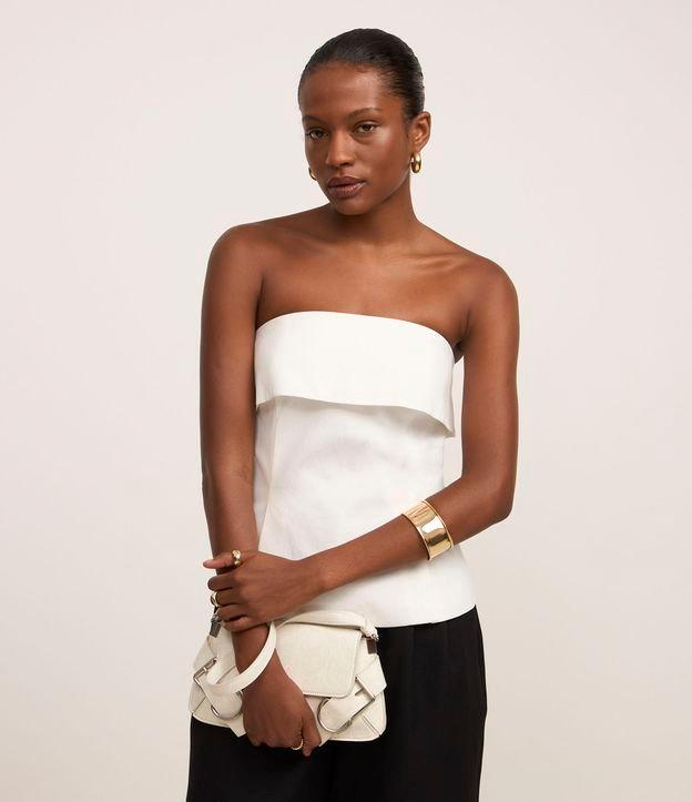 Blusa Tomara Que Caia em Crepe Com Dobra no Decote - 2