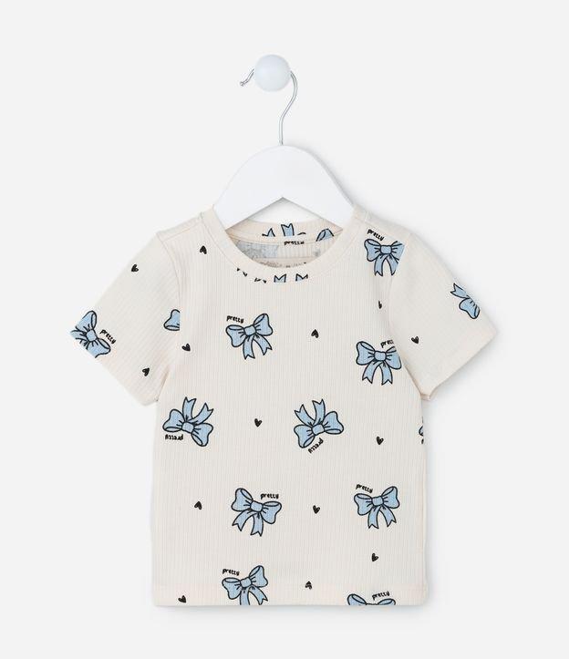 Blusa Infantil Canelada com Estampa Laços - Tam 1 a 6 Anos - 1
