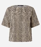 Blusa Manga Curta em Crepe Estampa Animal Print com Detalhes Frontais - 1