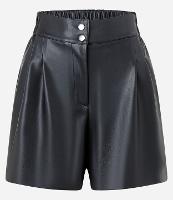 Short em PU com Pregas Frontais e Dois Botões - 1