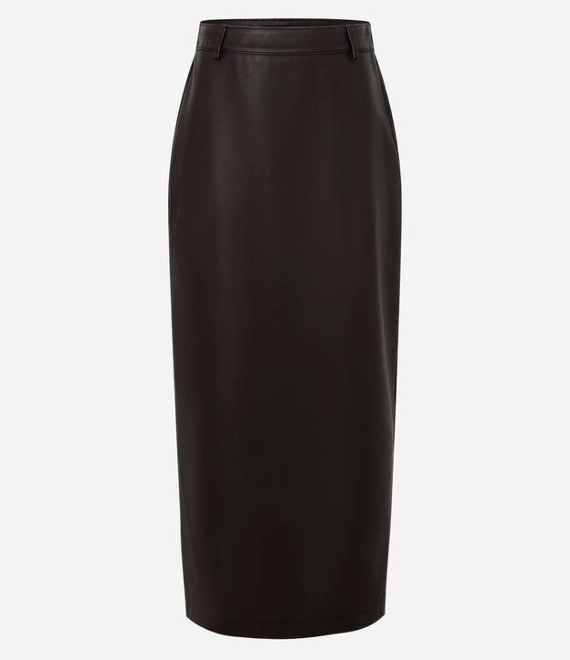 Saia Midi em Pu com Fenda - 1