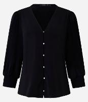 Blusa em Microfibra com Decote V e Lastex no Punho - 1