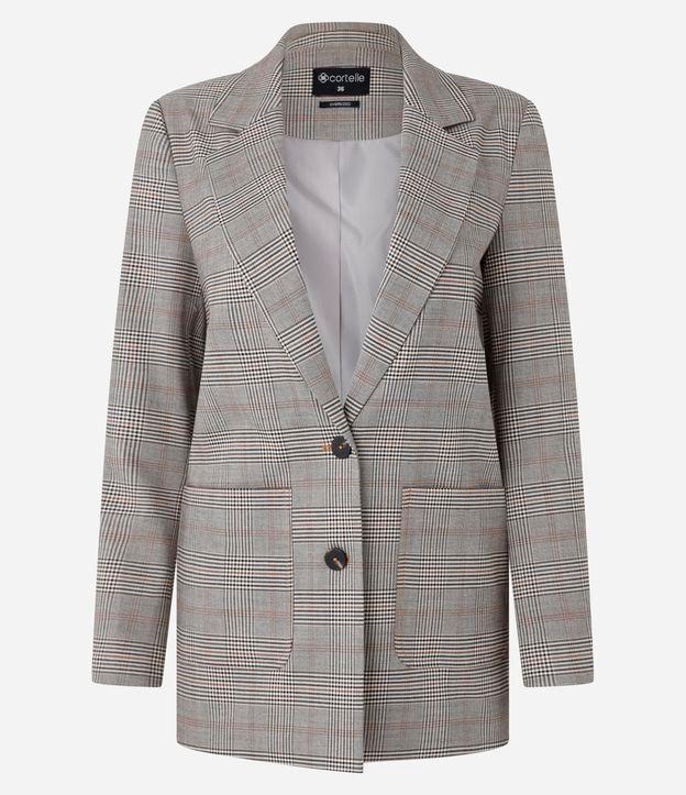 Blazer Oversized em Alfaiataria Xadrez - 1