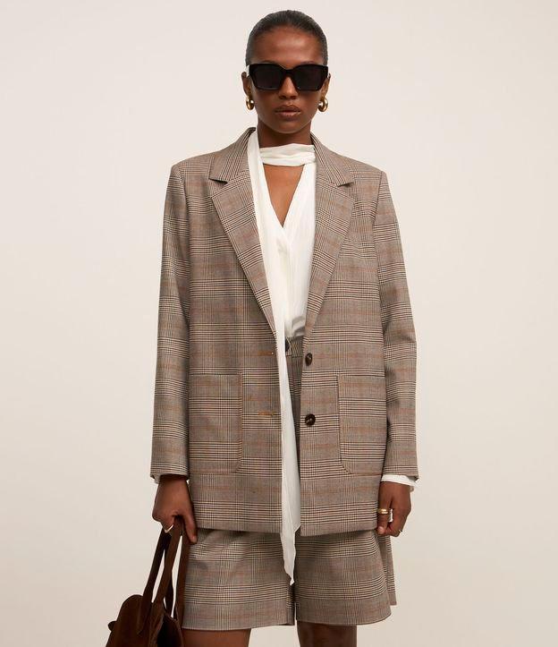 Blazer Oversized em Alfaiataria Xadrez - 2