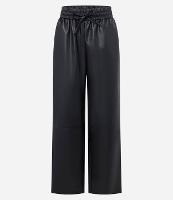 Calça Pantalona em PU com Amarração no Cós - 1