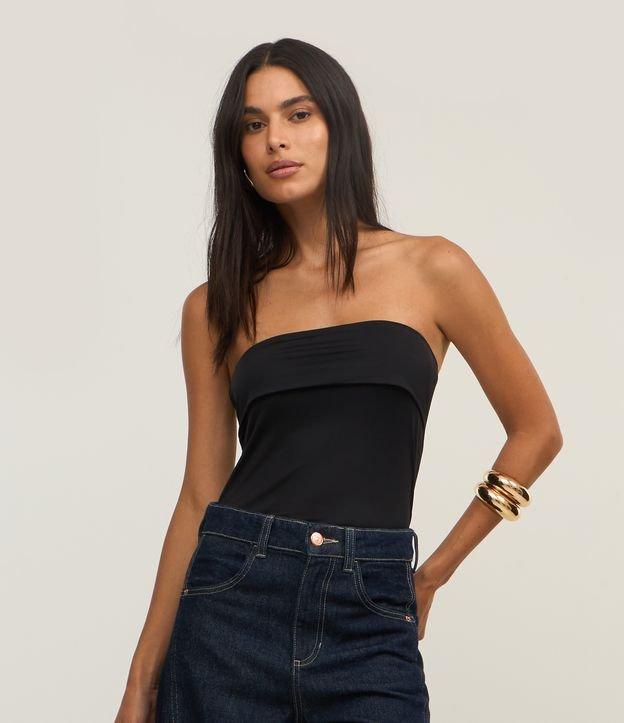 Blusa em Jersey Tomara que Caia com Pala Dobrada - 2