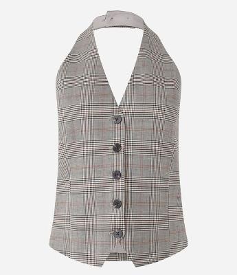 Colete Frente Única em Alfaiataria com Botões Frontais
