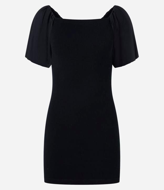 Vestido Curto em Viscose Ombro a Ombro - 1