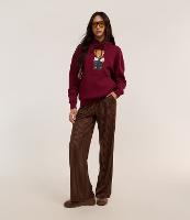 Calça Wide Leg em Moletom com Listras de Riscas de Giz - 2